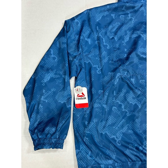 Reebok Womens Blue Windbreaker Jacket 2XL Jogger Coat‎ NWT - Picture 12 of 12